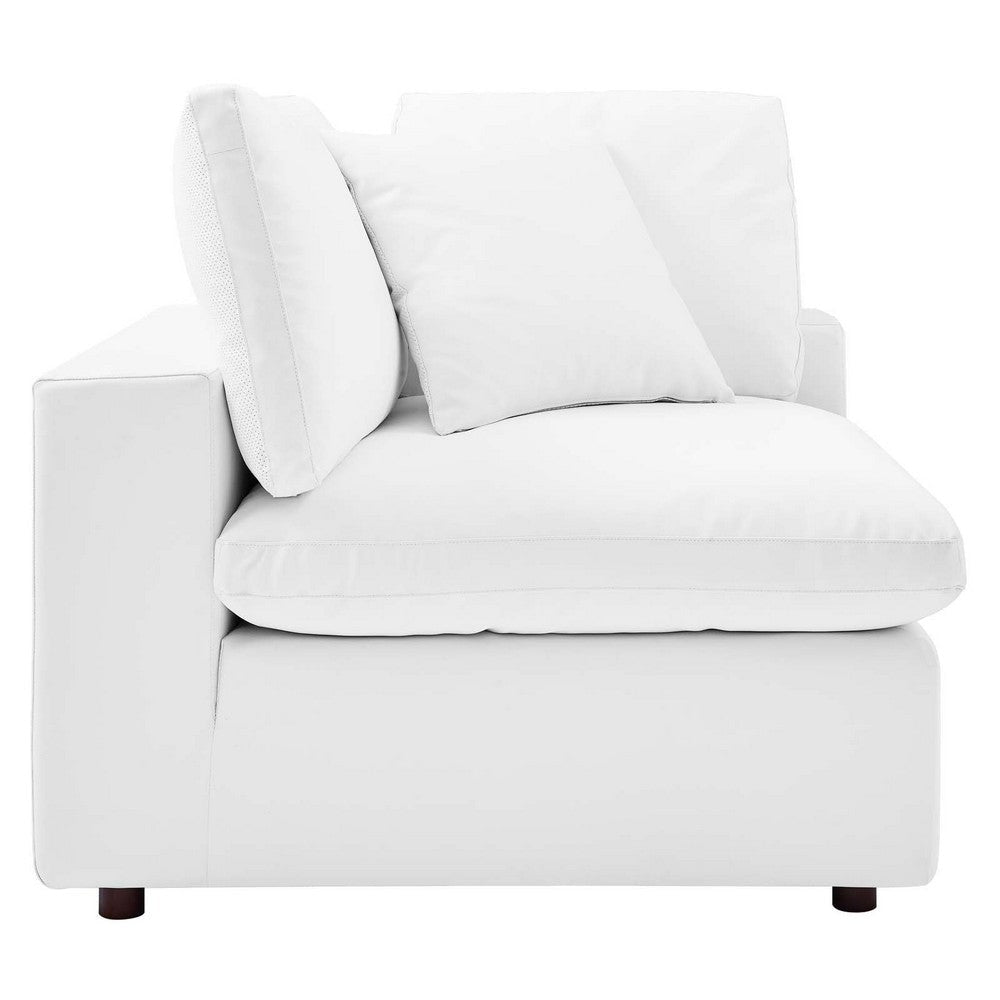 Modway Commix Modular Sofa Corner Chair White Vegan Leather MDY-EEI-4696-WHI