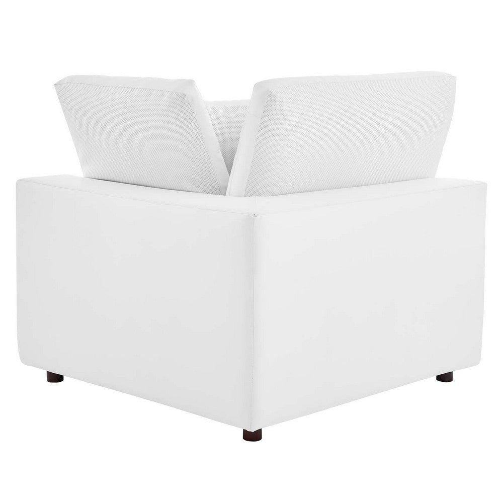 Modway Commix Modular Sofa Corner Chair White Vegan Leather MDY-EEI-4696-WHI