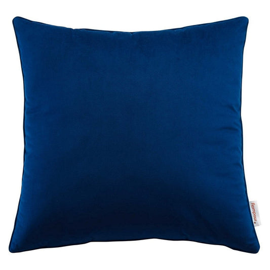 Modway Enhance Performance Velvet Throw Pillow, 20" x 20", Navy