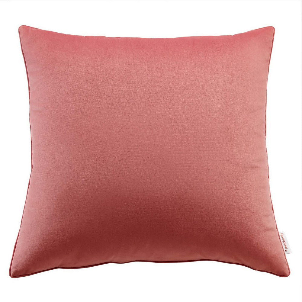 Modway Enhance Performance Velvet Throw Pillow, 24" x 24", Blossom