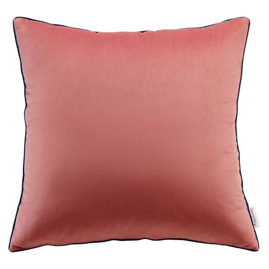 Modway Accentuate 24" Performance Velvet Accent Throw Pillow, 24" x 24", Blossom Navy