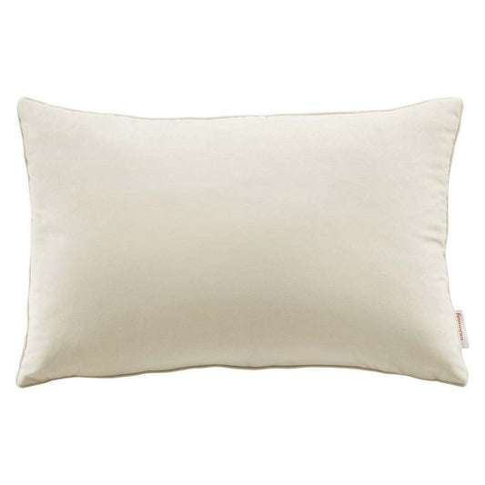 Modway Enhance Lumbar Performance Velvet Accent Throw Pillow, 16" x 24", Ivory