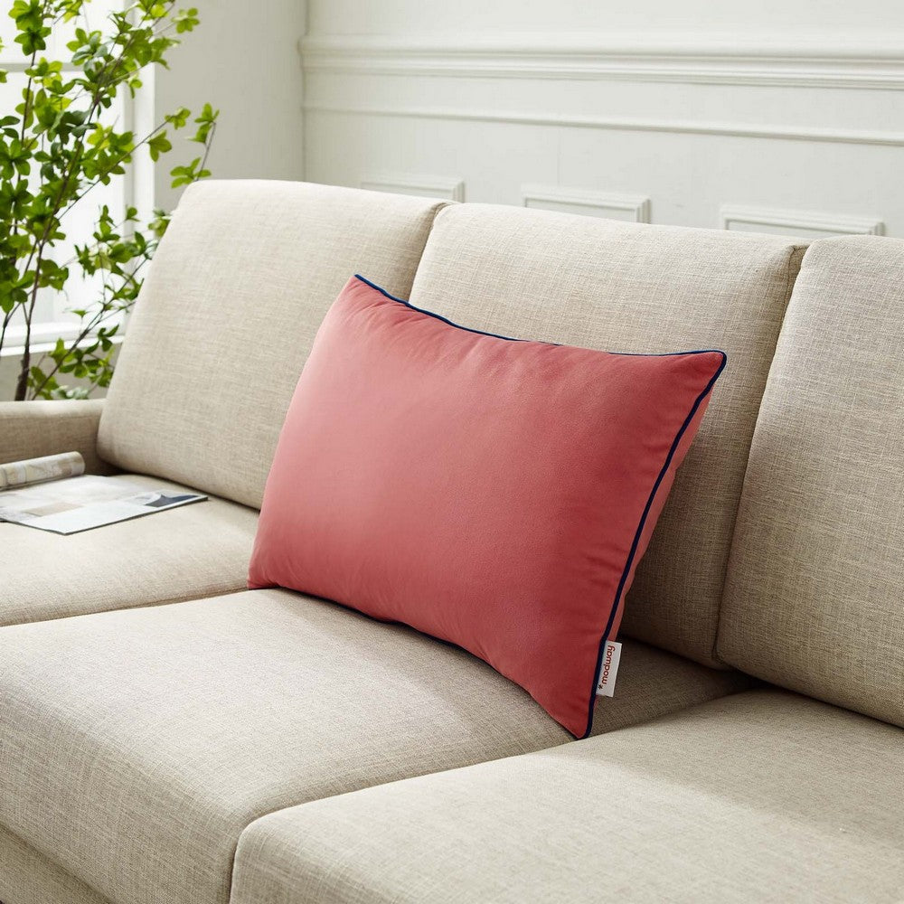 Accentuate 24’ Lumbar Performance Velvet Throw Pillow - No Shipping Charges MDY-EEI-4706-BLO-NAV