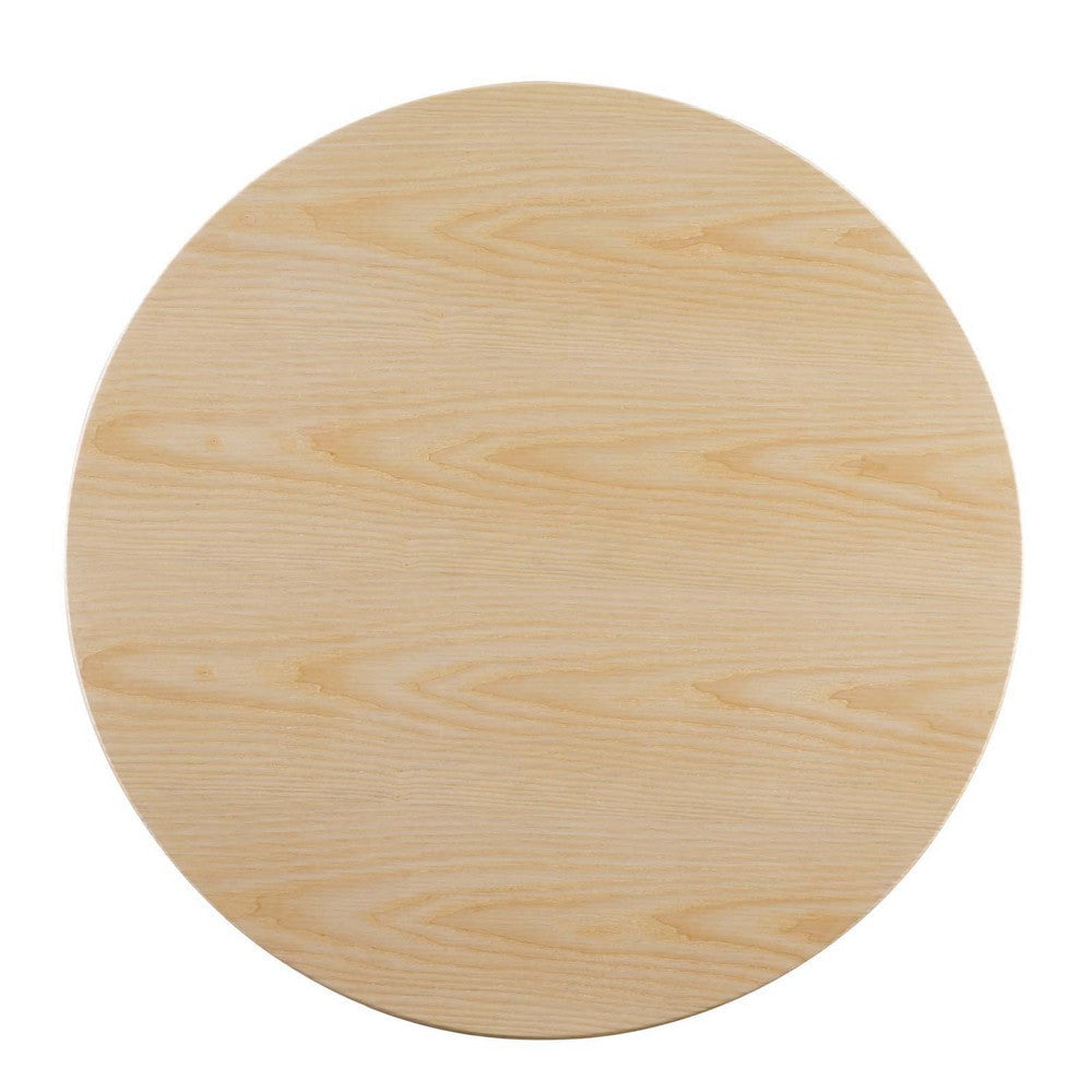 Modway Verne Round Wood Grain 35’’ Dining Table in Gold Natural MDY-EEI-4739-GLD-NAT