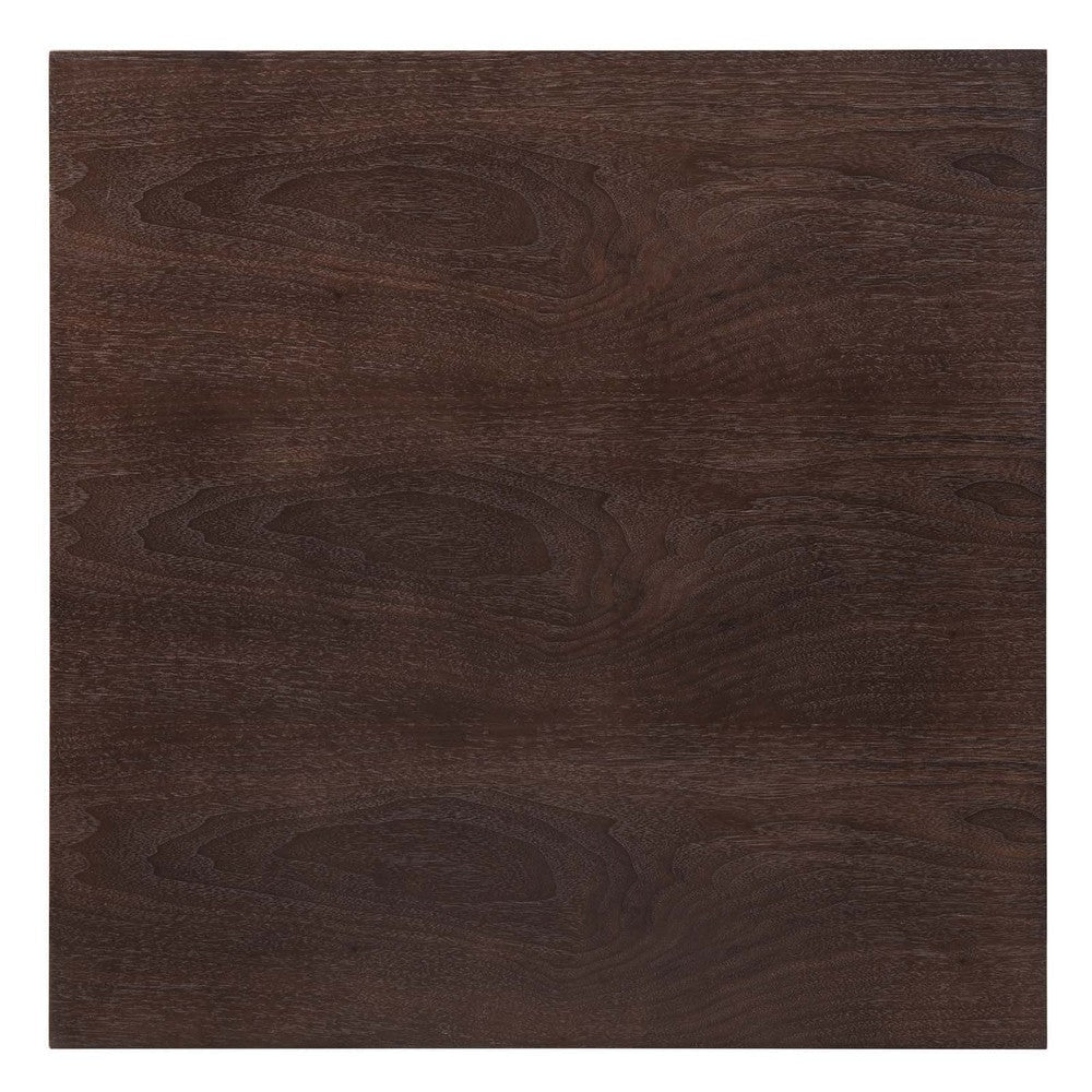 Modway Verne Square Wood Grain 28’’ Dining Table in Gold Cherry Walnut MDY-EEI-4742-GLD-CHE