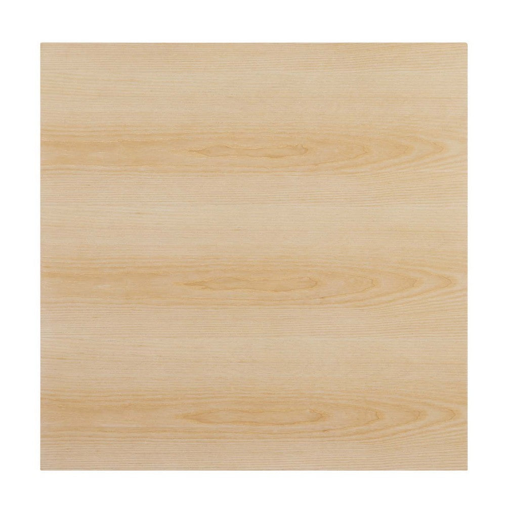 Modway Verne Square Wood Grain 28’’ Dining Table in Gold Natural MDY-EEI-4743-GLD-NAT