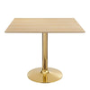 Modway Verne Square Wood Grain 35" Dining Table in Gold Natural