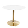 Modway Verne Round Modern 40" Dining Table in Gold White