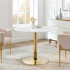 Modway Verne Round Modern 40’’ Dining Table in Gold White MDY-EEI-4748-GLD-WHI