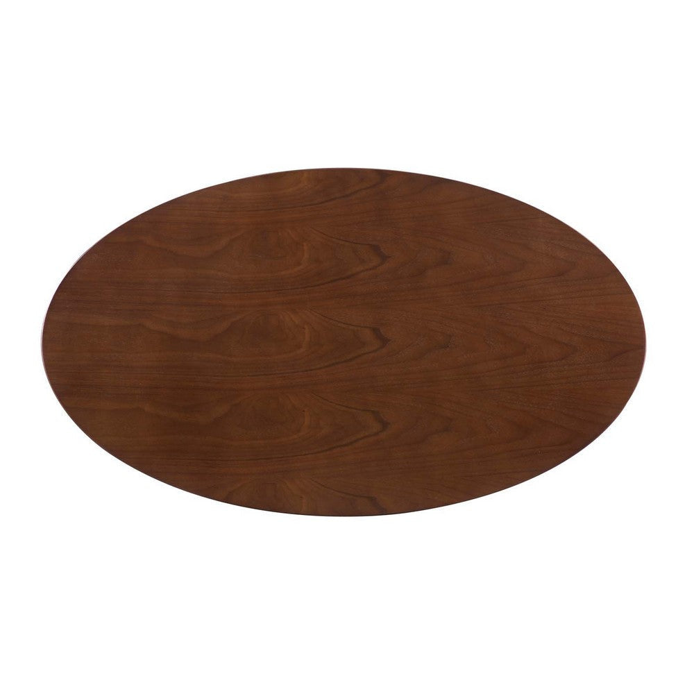 Modway Verne Oval Wood Grain 48’’ Dining Table in Gold Walnut MDY-EEI-4751-GLD-WAL