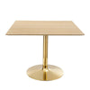 Modway Verne Square Wood Grain 40" Dining Table in Gold Natural