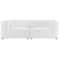 Modway Mingle Vegan Leather 2-Piece Sectional Loveseat White MDY-EEI-4788-WHI