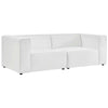 Modway Mingle Vegan Leather 2-Piece Sectional Loveseat, White