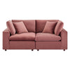 Modway Commix Modular Sofa Loveseat Dusty Rose Performance Velvet MDY-EEI-4816-DUS