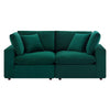 Modway Commix Modular Sofa Loveseat Green Performance Velvet MDY-EEI-4816-GRN