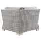 Modway Conway Outdoor Patio Wicker Rattan Corner Chair Light Gray Gray MDY-EEI-4838-LGR-GRY