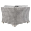 Modway Conway Outdoor Patio Wicker Rattan Corner Chair Light Gray Gray MDY-EEI-4838-LGR-GRY