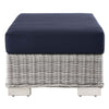 Conway Outdoor Patio Wicker Rattan Ottoman - No Shipping Charges MDY-EEI-4839-LGR-GRY