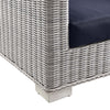 Modway Conway Outdoor Patio Wicker Rattan Loveseat Light Gray Navy MDY-EEI-4841-LGR-NAV