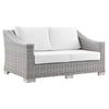 Modway Conway Outdoor Patio Wicker Rattan, Loveseat, Light Gray White