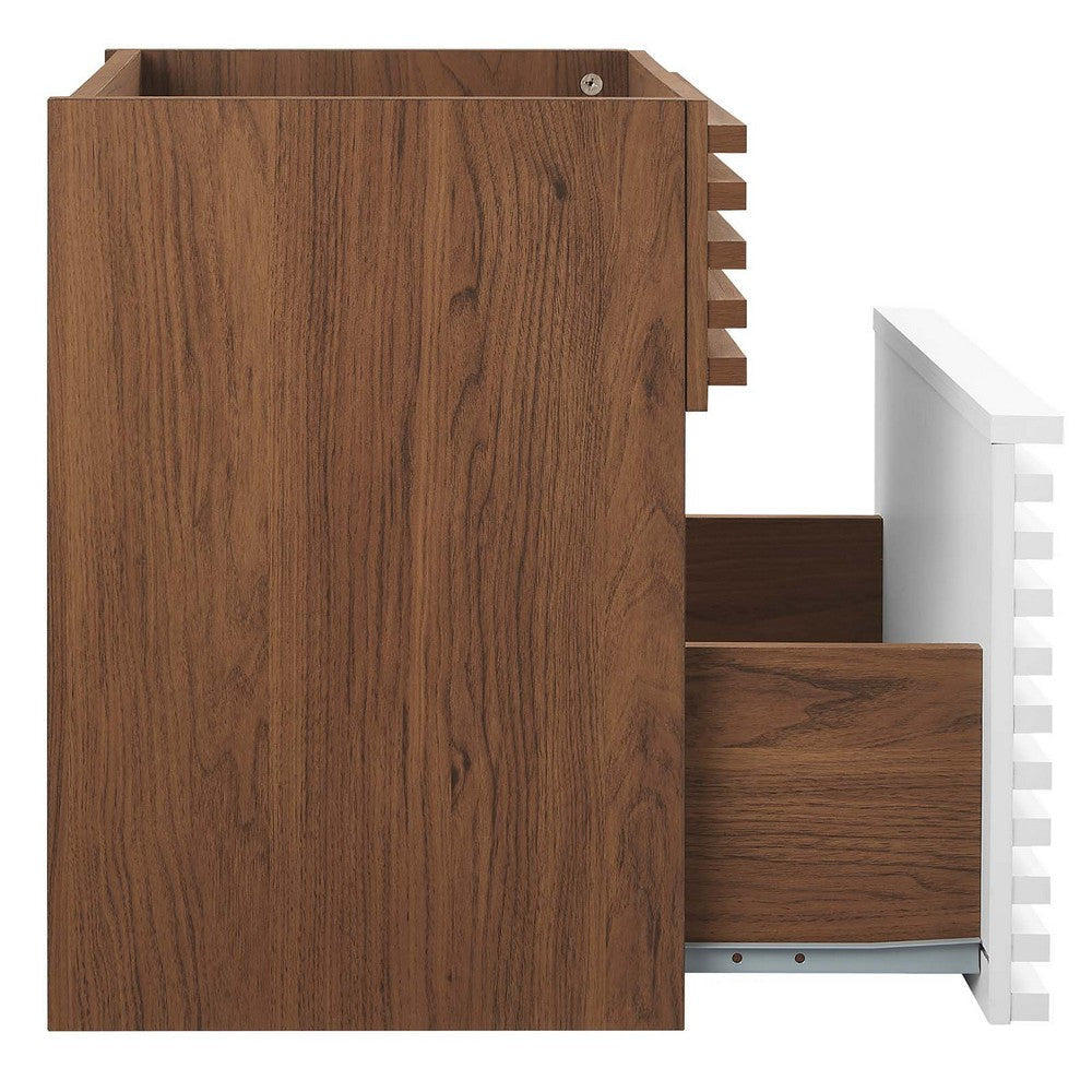 Modway Render 18’’ Wall-Mount Bathroom Vanity in White Walnut-Sink Basin Not Included 18 Inch MDY-EEI-4848-WHI-WAL