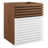 Modway Render 18" Wall-Mount Bathroom Vanity in White Walnut-Sink Basin Not Included, 18 Inch