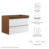 Modway Render 30’’ Wall-Mount Bathroom Vanity in White Walnut-Sink Basin Not Included 30 Inch MDY-EEI-4850-WHI-WAL