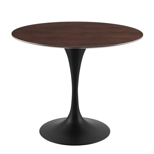 Modway Lippa Dining Table, 36", Black Cherry Walnut