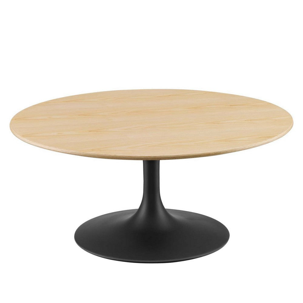 Modway Lippa Round 36" Wood Grain Mid-Century Modern Coffee Table