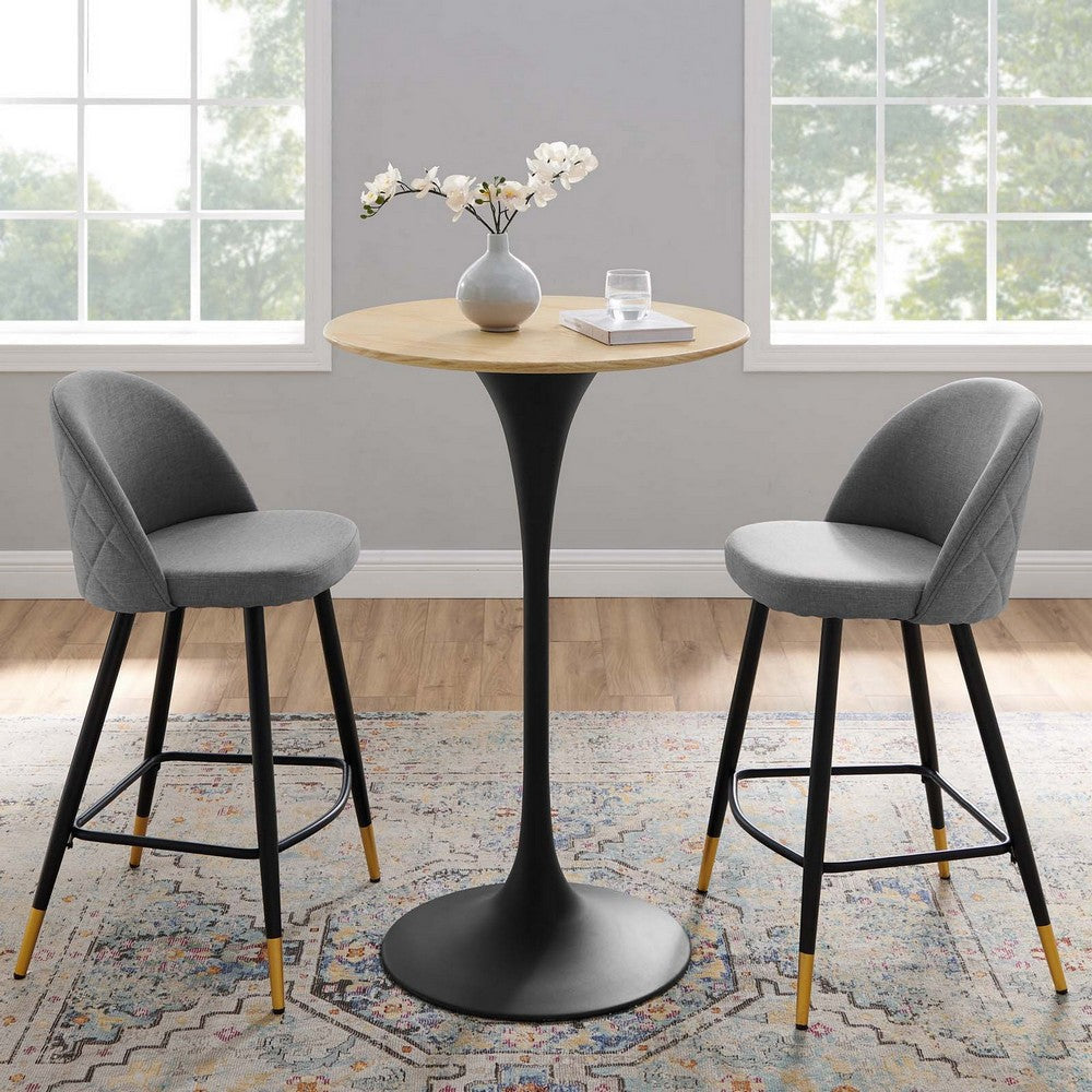 Modway Lippa Bar Table 28 Inch Black Natural MDY-EEI-4890-BLK-NAT