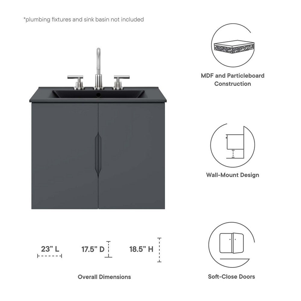 Vitality 24’ Bathroom Vanity Cabinet (Sink Basin Not Included) - No Shipping Charges MDY-EEI-4893-GRY