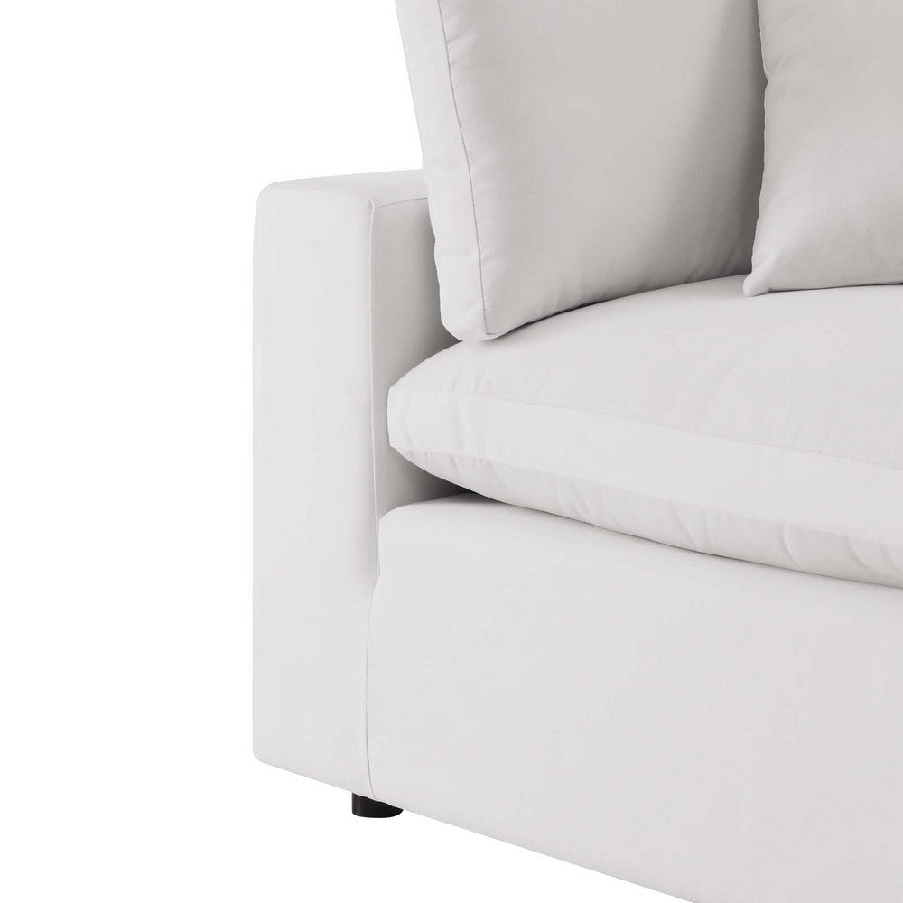 Modway EEI-4902-WHI Commix Overstuffed Outdoor Patio Armless Chair White MDY-EEI-4902-WHI