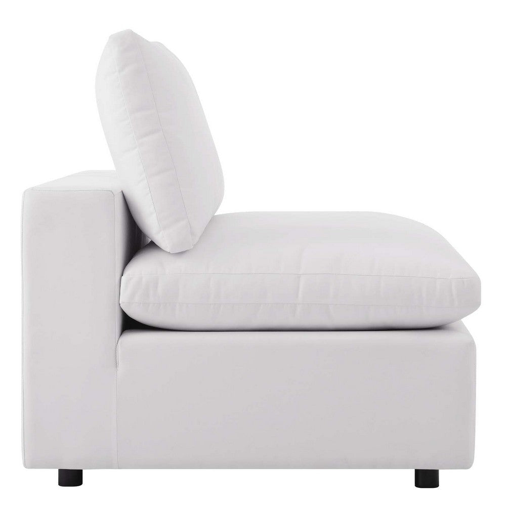 Modway EEI-4902-WHI Commix Overstuffed Outdoor Patio Armless Chair White MDY-EEI-4902-WHI