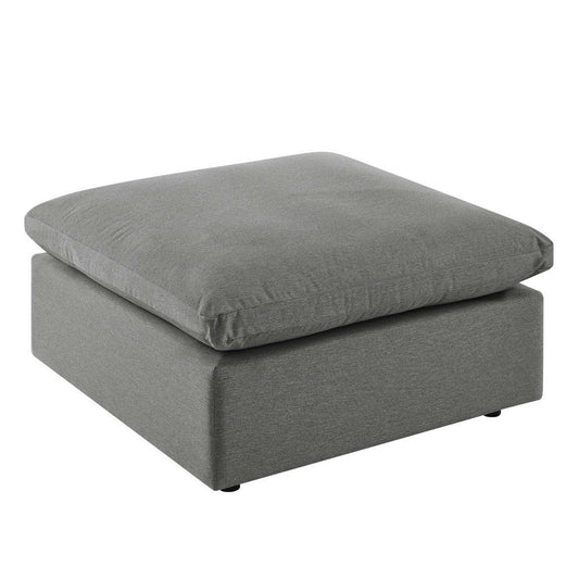 Modway EEI-4903-CHA Commix Overstuffed Outdoor Patio Ottoman, Charcoal