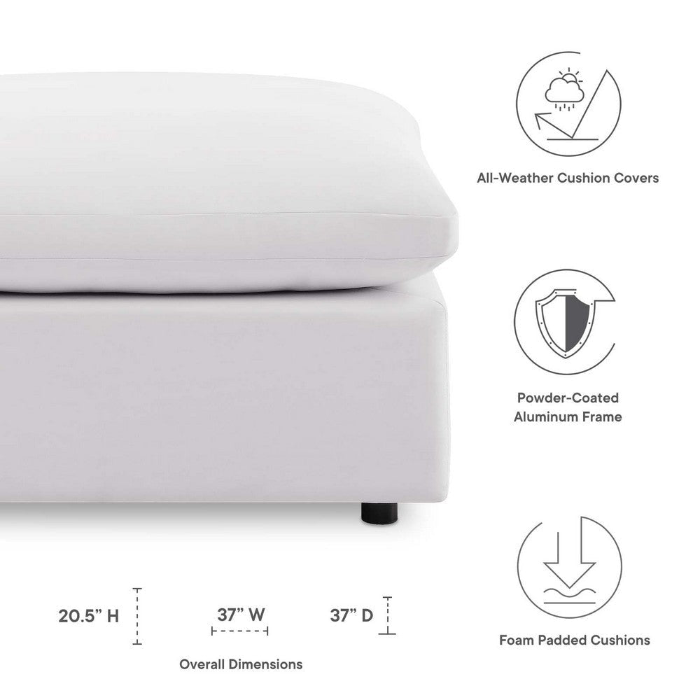 Modway EEI-4903-WHI Commix Overstuffed Outdoor Patio Ottoman White MDY-EEI-4903-WHI