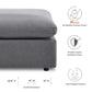 Modway Commix Outdoor Patio Sunbrella® Sectional Sofa Ottoman in Gray MDY-EEI-4906-SLA