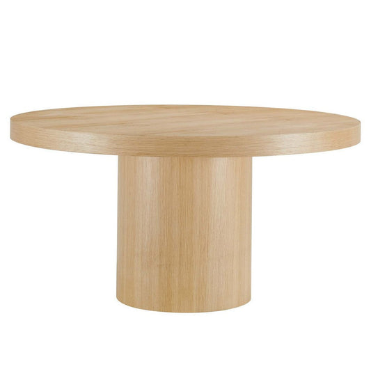 Modway Gratify 60" Wood Grain Round Dining Table, Oak