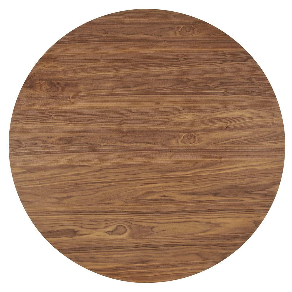 Modway Gratify 60’’ Wood Grain Round Dining Table Walnut MDY-EEI-4911-WAL