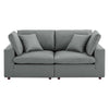 Modway Commix Modular Sofa Loveseat Gray Vegan Leather MDY-EEI-4913-GRY