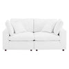 Modway Commix Modular Sofa Loveseat White Vegan Leather MDY-EEI-4913-WHI