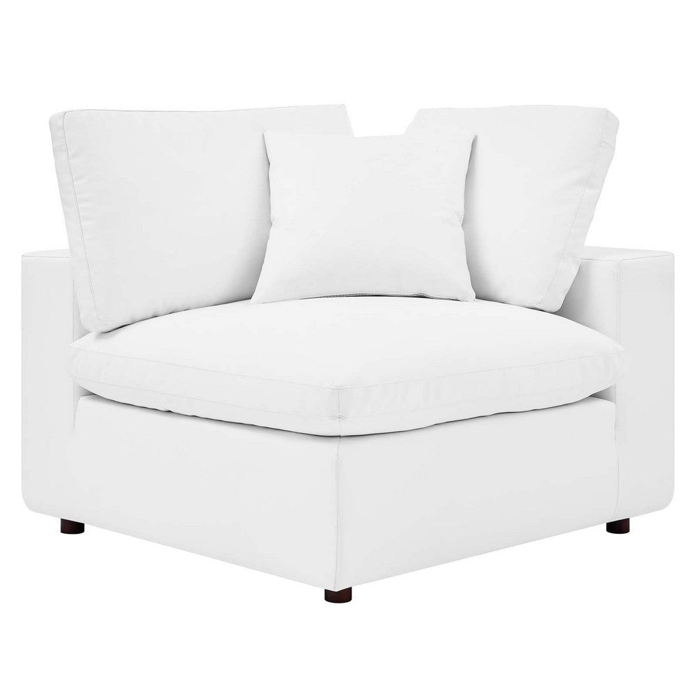 Modway Commix Modular Sofa Loveseat White Vegan Leather MDY-EEI-4913-WHI