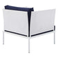 Modway EEI-4955-WHI-NAV Harmony Outdoor Patio Aluminum Armchair White Navy MDY-EEI-4955-WHI-NAV