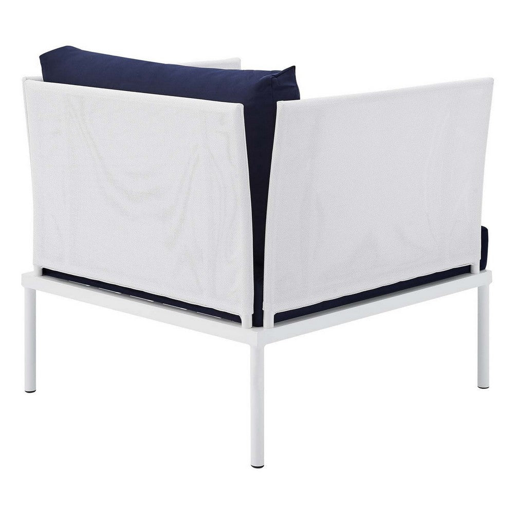 Modway EEI-4955-WHI-NAV Harmony Outdoor Patio Aluminum Armchair White Navy MDY-EEI-4955-WHI-NAV