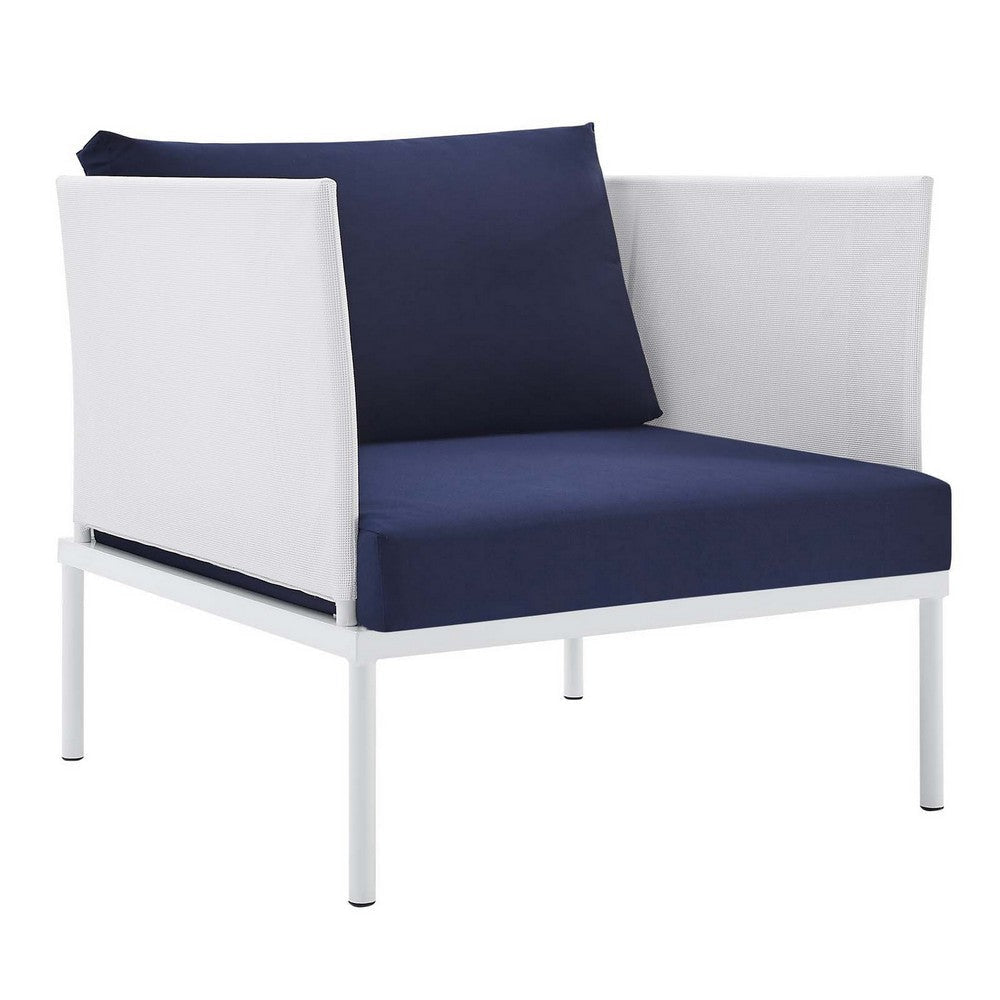 Modway EEI-4955-WHI-NAV Harmony Outdoor Patio Aluminum Armchair, White Navy