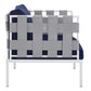 Modway EEI-4956-GRY-NAV Harmony Outdoor Patio Aluminum Armchair Gray Navy MDY-EEI-4956-GRY-NAV