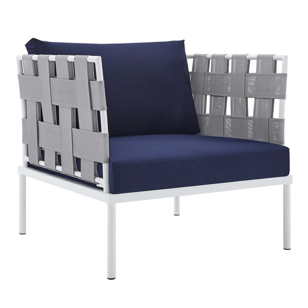 Modway EEI-4956-GRY-NAV Harmony Outdoor Patio Aluminum Armchair, Gray Navy