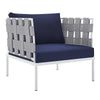 Modway EEI-4956-GRY-NAV Harmony Outdoor Patio Aluminum Armchair, Gray Navy