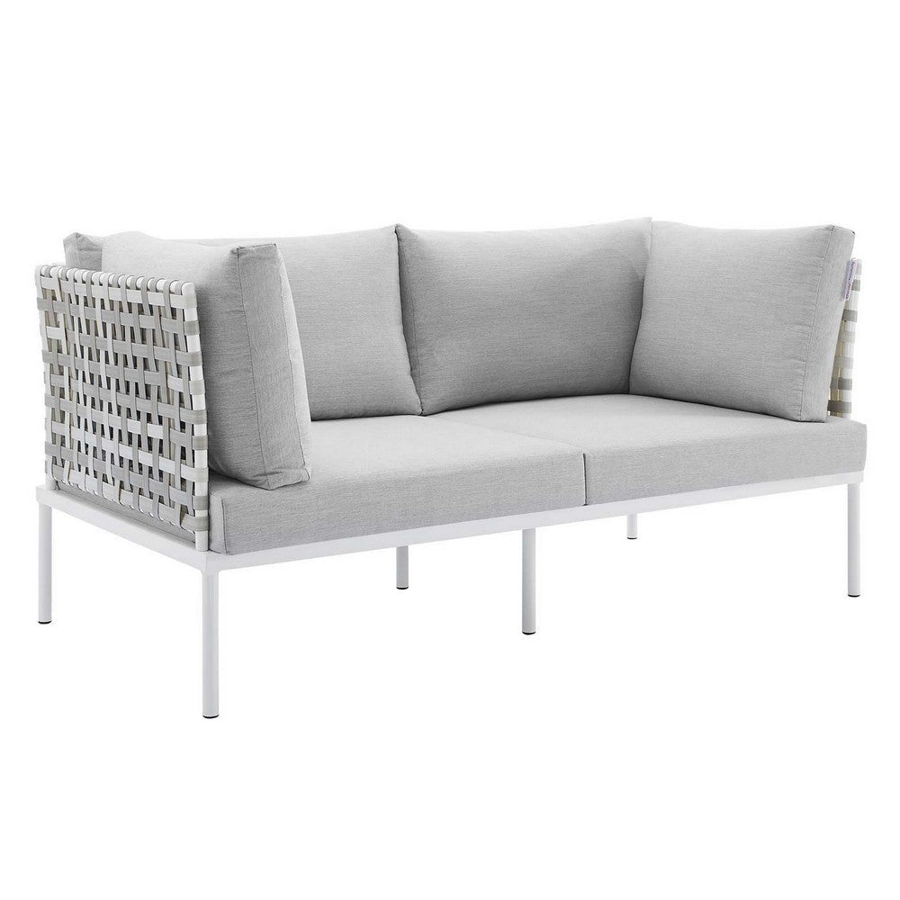 Modway EEI-4961-TAU-GRY Harmony Outdoor Patio Aluminum Loveseat, Taupe Gray