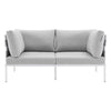 Modway EEI-4964-GRY-GRY Harmony Outdoor Patio Aluminum Loveseat Gray Gray MDY-EEI-4964-GRY-GRY