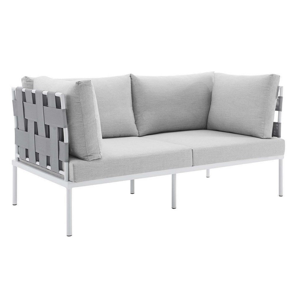 Modway EEI-4964-GRY-GRY Harmony Outdoor Patio Aluminum Loveseat, Gray Gray